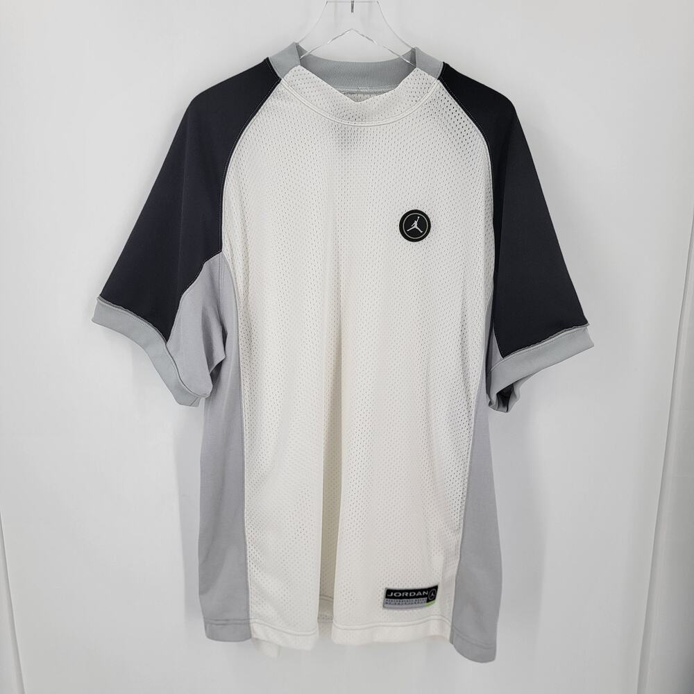 Jordan Basketball Mesh Colorblock Jersey Tee Mens L Breathable Raglan